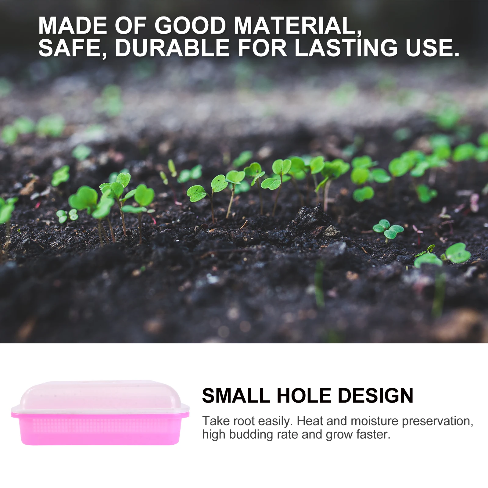 

Resin Seedling Tray with Cover Small Nursery Lid Soilless Sprouter Germinate Seeds Faster Grow Vegetables Home Use Durable Heat