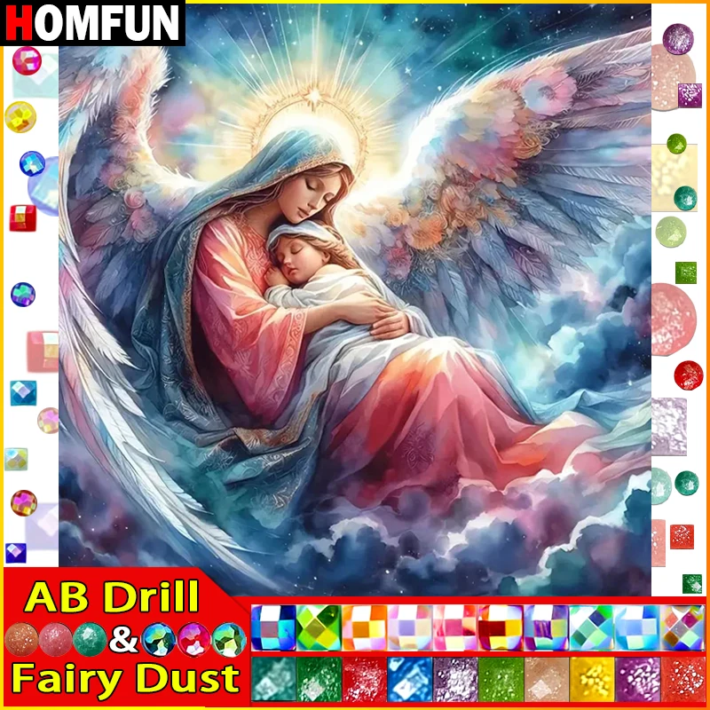 HOMFUN Fairy Dust AB 5D Diy Diamond Painting Cross Stitch 