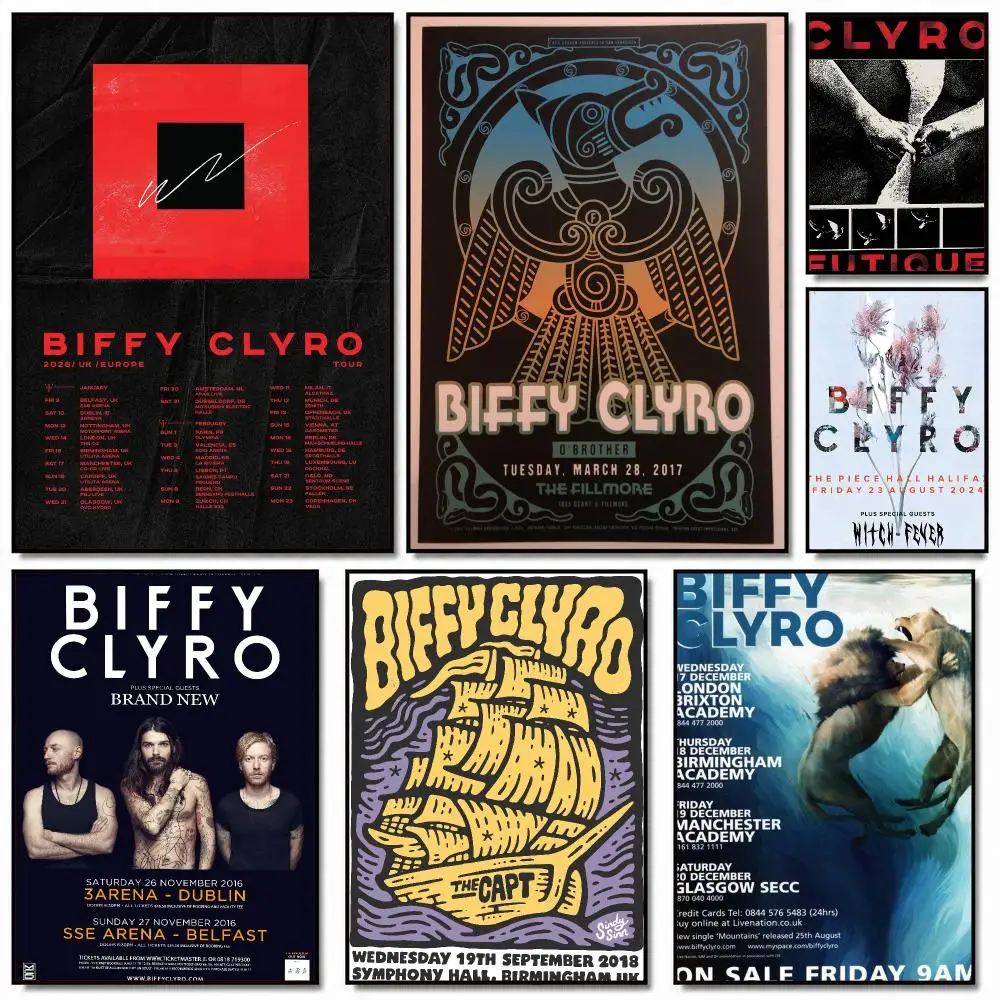 band B-Biffy Clyro-O Poster Removable Wall Sticker for Home Cafe Bar Office Interior Decor