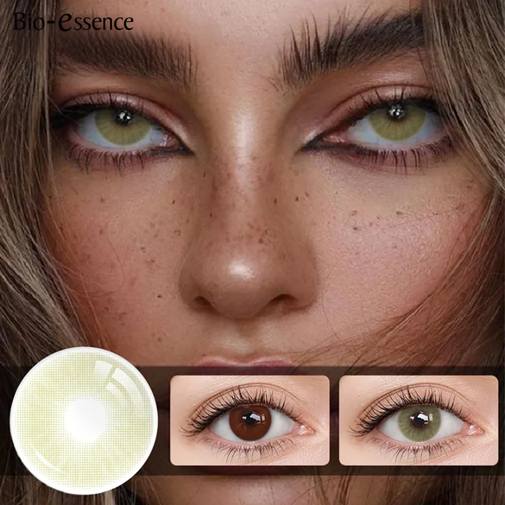 Bio-essence 1 Paar farbige Kontaktlinsen für Augen, graue Augenkontaktlinsen, blaue Linsen, natürliche Modelinsen, kosmetischer Augenkontakt – Detail 6