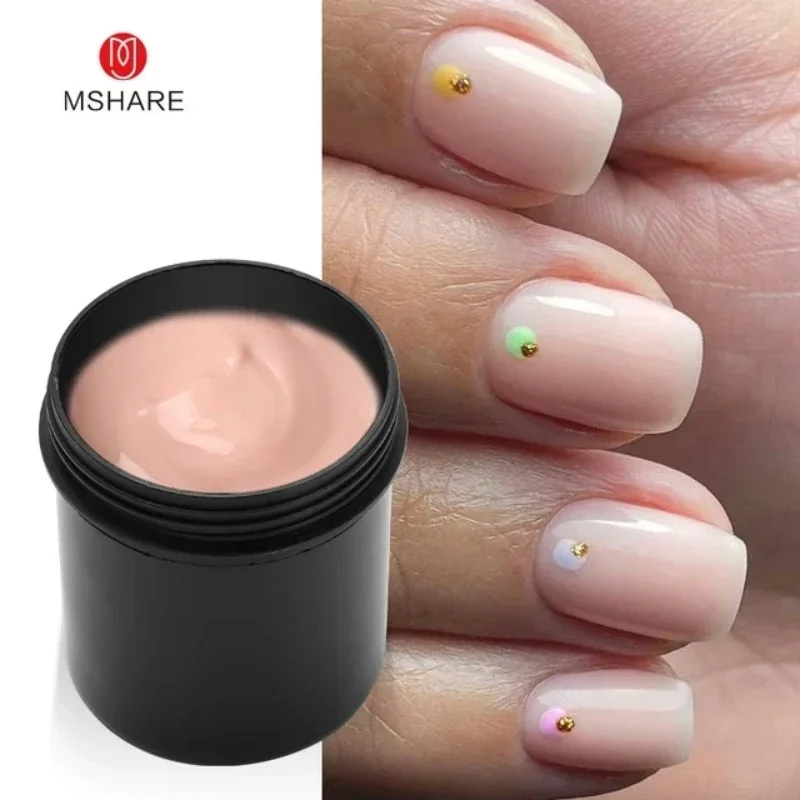 MSHARE 150ml Gel de gelatina constructor crema de Gel para extensión de uñas cubierta suave media sombra rosa blanco extensión rápida UV geles duros para uñas