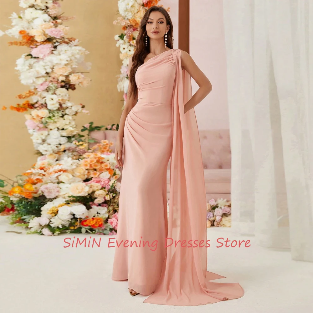 

Simin Saudi Simple One-shoulder Backless Sleeveless Mermaid Floor-Length Arabia Sexy Evening Birthday Club Outfits Summer 2024