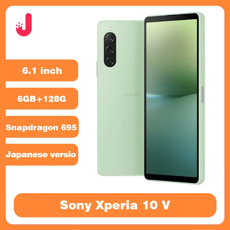 Оригинальный мобильный телефон Sony Xperia 10 В, японская версия, 6 ГБ + 128 ГБ ПЗУ, 6,1 дюйма, OLED pdragon 695, восьмиядерный Android-смартфон