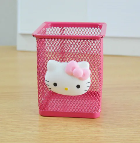 Sanrio Kawaii Pencil Holder Anime Accessories Creative Metal Cutout Tabletop Arrangement Multifunctional Storage Box Gift