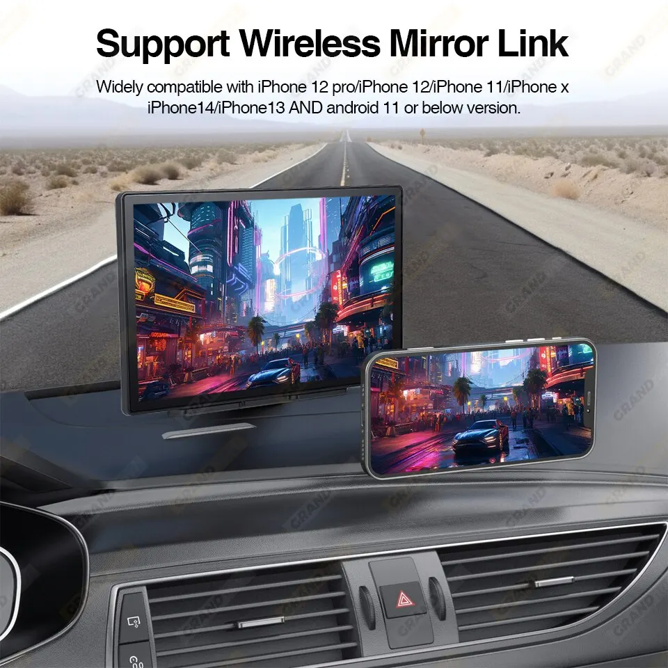 Lettore video multimediale per autoradio universale da 9 pollici CarPlay wireless Android Auto per VW Nissan Toyota Touch screen audio per auto