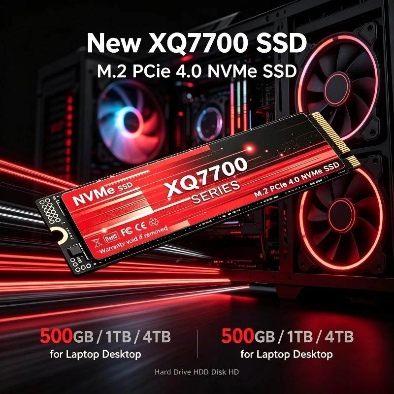 XQ7700 2TB 4TB SSD M.2 NVMe Internal Solid State Drive High Speed 7300MB/s PCIe 4.0 Gaming Drive Works for Laptop PC Hard Disk