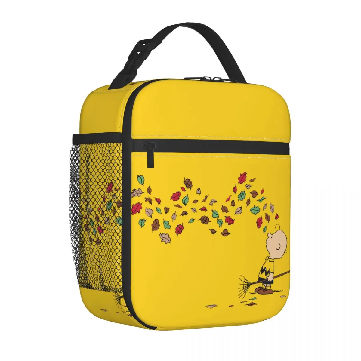 Custom Peanuts Charlie Brown Raking Leaves Thermal Insulated Lunch Bag Women Resuable Lunch Box Children Storage Food Tote Bags