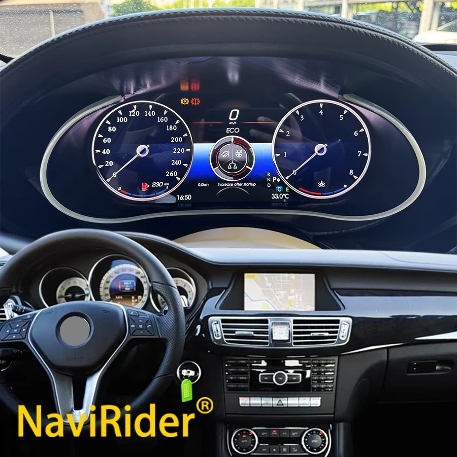 

LCD Digital Dashboard Panel For Benz CLS 2012-2017 Speedometer GPS Instrument Cluster Virtual Cockpit Clock Tachometer Odometer