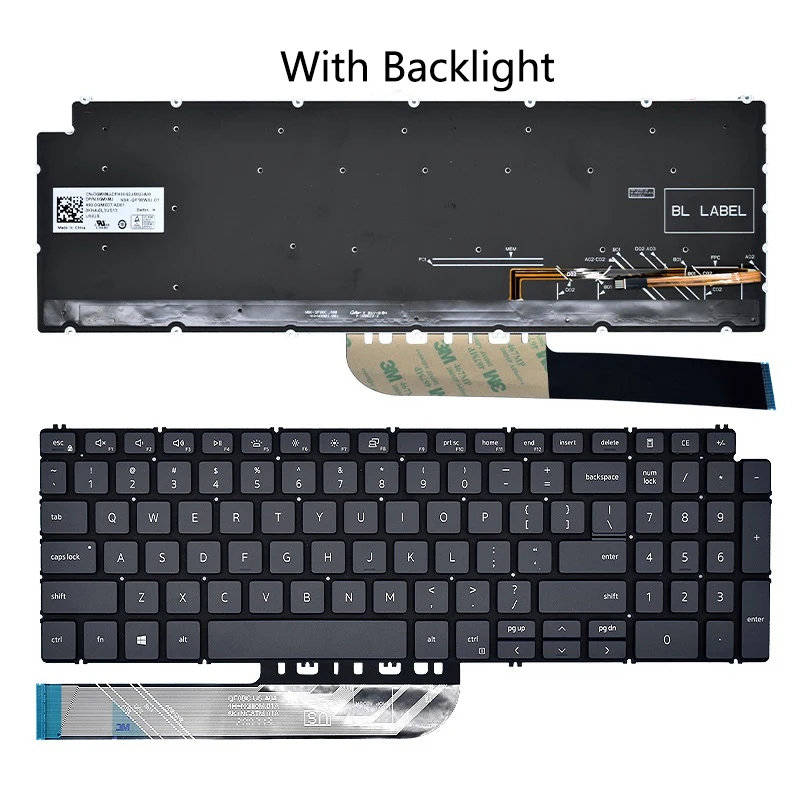 Imagem -04 - Teclado para Laptop Dell Inspiron 155590 5591 5598 5593 5584 7590 7591 P90f Prata com Retroiluminação sem Moldura