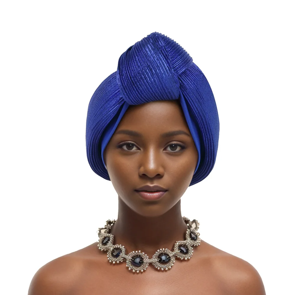 Boné de turbante atado de topo feminino, bandana feminina, chapéu cachecol, envoltório africano, senhora Headwear, gorro, festa de casamento, moda