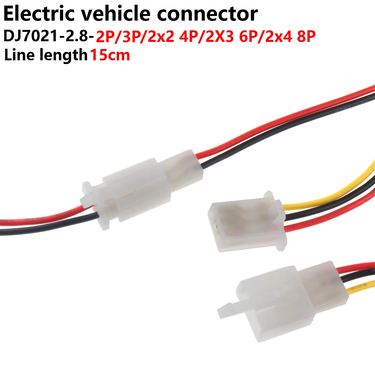 1pcs Electric vehicle connector 3-core tricycle line connector 6p two hole male and female plug 4-hole DJ7021-2.8
