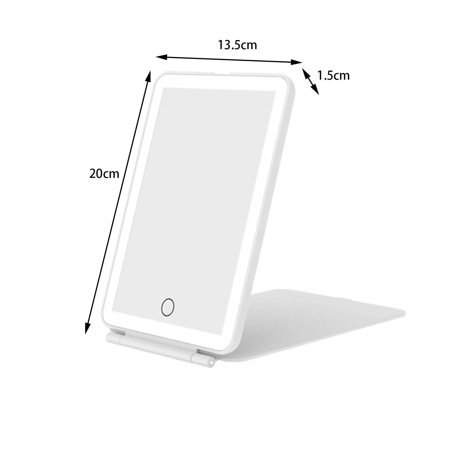 Składane lusterko podróżne do makijażu LED 3 kolory trybów światła z możliwością przyciemniania kompaktowych rozmiarów lustro kosmetyczne lusterko kosmetyczne prezent dla kobiet dziewcząt