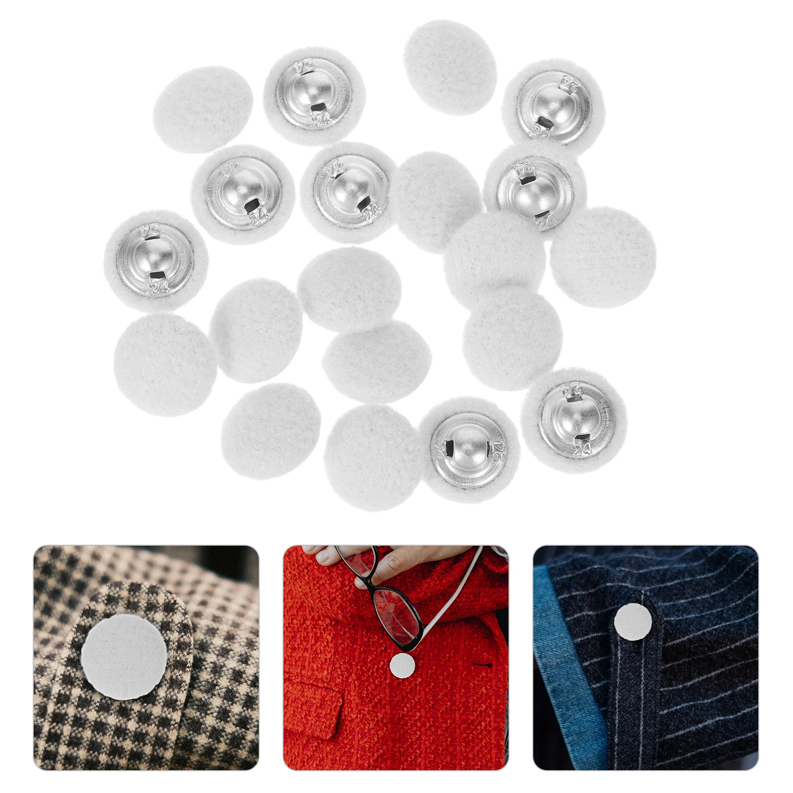 

20 Pcs Cloth Button Fabric Covered Buttons for Sewing Coat Jacket Cuff Belt Shank Clothes Fixing Dress Shirts