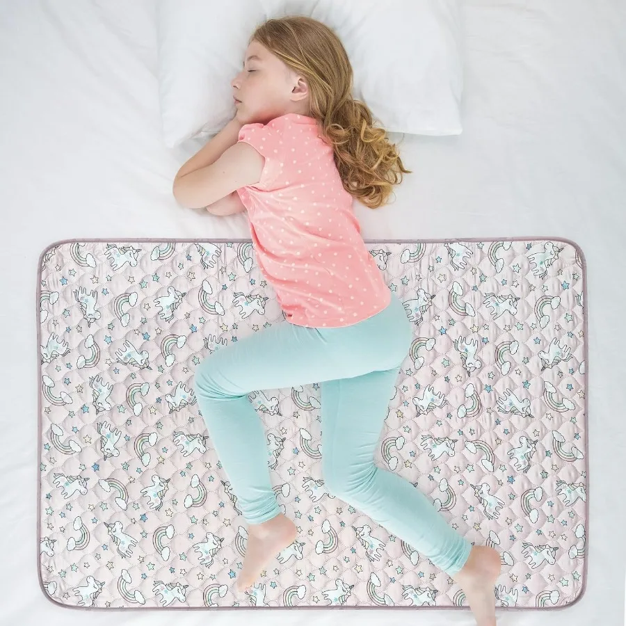 

Organic Incontinence Pads for and Toddlers - 5 Layer Waterproof Protectors for Overnight Bed Wetting - Reusable and Washable Pe