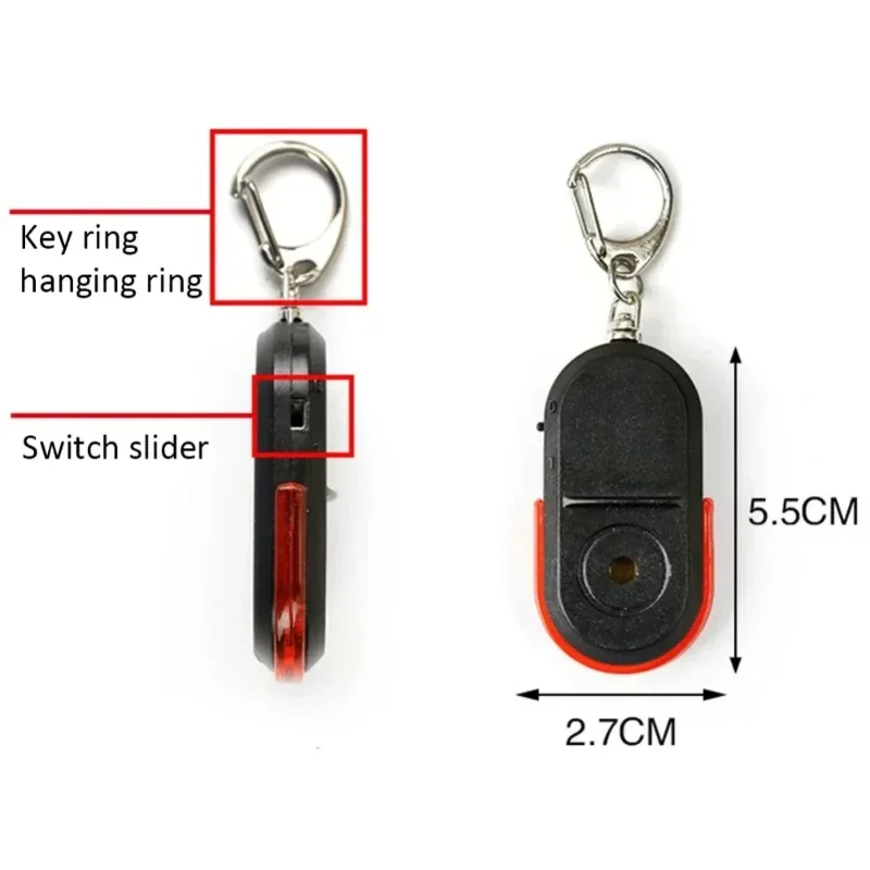 حلقة مفاتيح مدمجة مضادة للخسارة - ضوء LED + محدد موقع الصوت لحقائب الظهر وملحقات الهاتف للأطفال
