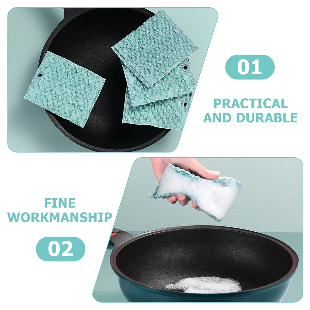 

6pcs Polyester Dish Washing Cloth Kitchen Cleaning Non Oily Rag Dishes Scrubbing Glasses Travel Washable Reusable