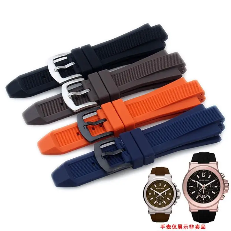 OneMN-Correia de relógio convexa côncava convexa para Michael Kors, borracha de silicone, 29x13mm, MK9019, MK8295, MK8492, MK9020, MK9020