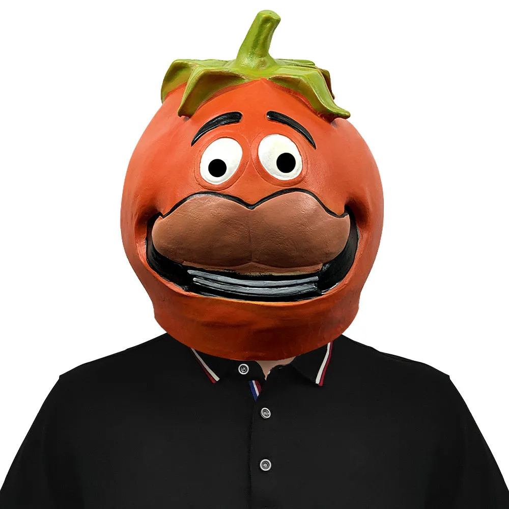 Realistische Tomaten-Vollkopf-Latexmaske - Erwachsenen-Gemüse-Cosplay-Maske für Halloween-Maskerade Kostümparty-Requisiten – Detail 1
