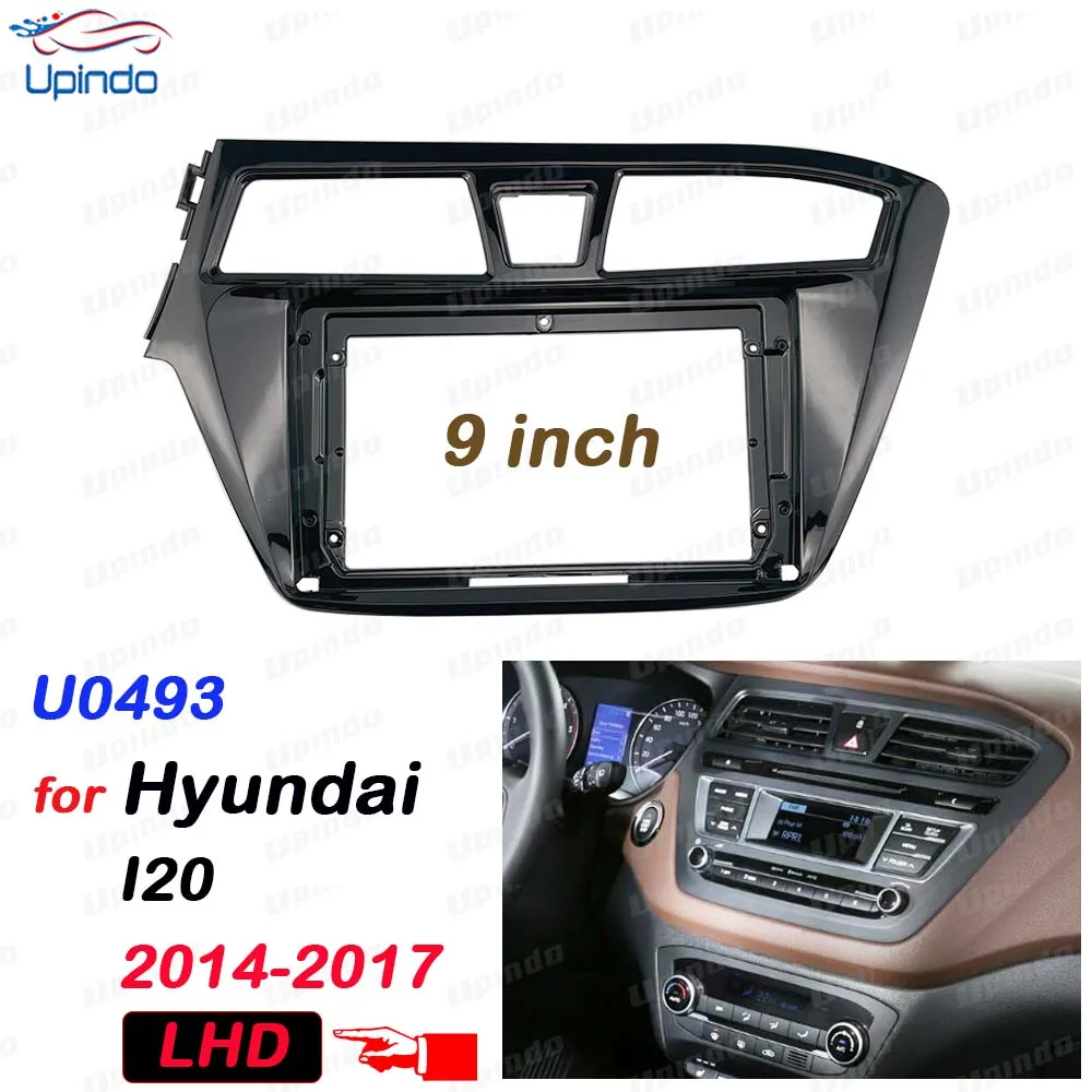 

Автомобильные аксессуары 2 DIN 9-дюймовый радиоприемник GPS MP5 Рамка панели лицевой панели для Hyundai I20 LHD 2014-2017 Комплект отделки приборной панели