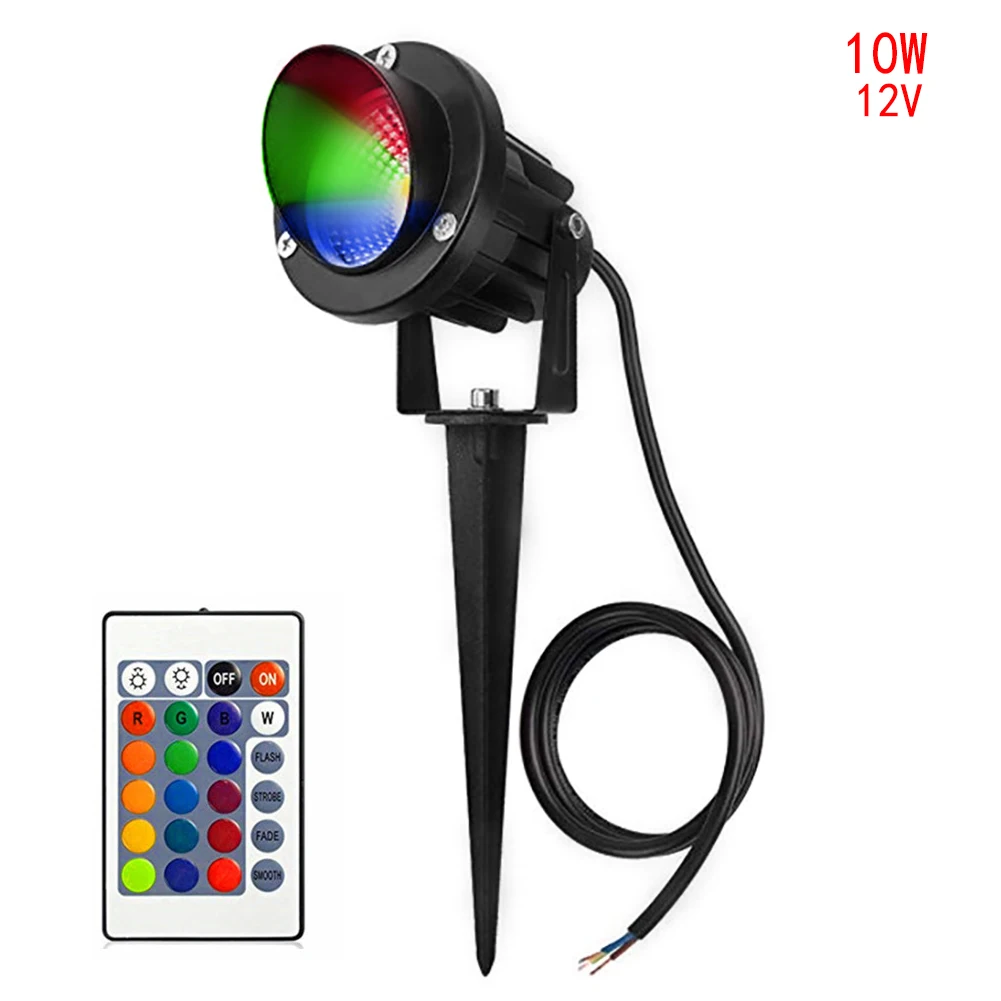 10W RGB LED COB lámpara de paisaje impermeable jardín pasarela césped Spike Spot Light