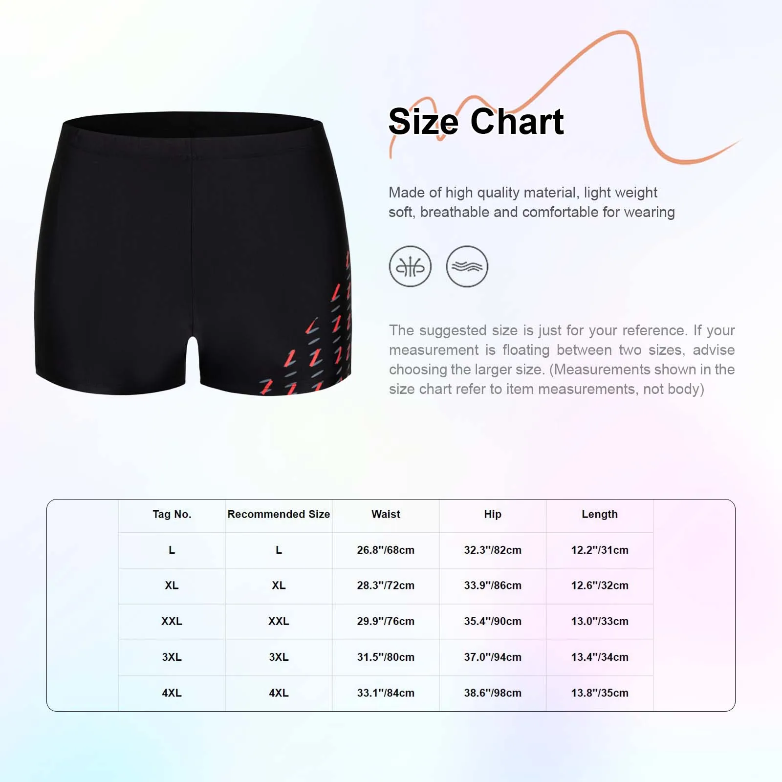 Men Summer Swimming Trunks Athletic Swim Boxer Shorts with Mesh Liner Swimwear Beach Surfing Sunbathing Diving Pool Swimsuit