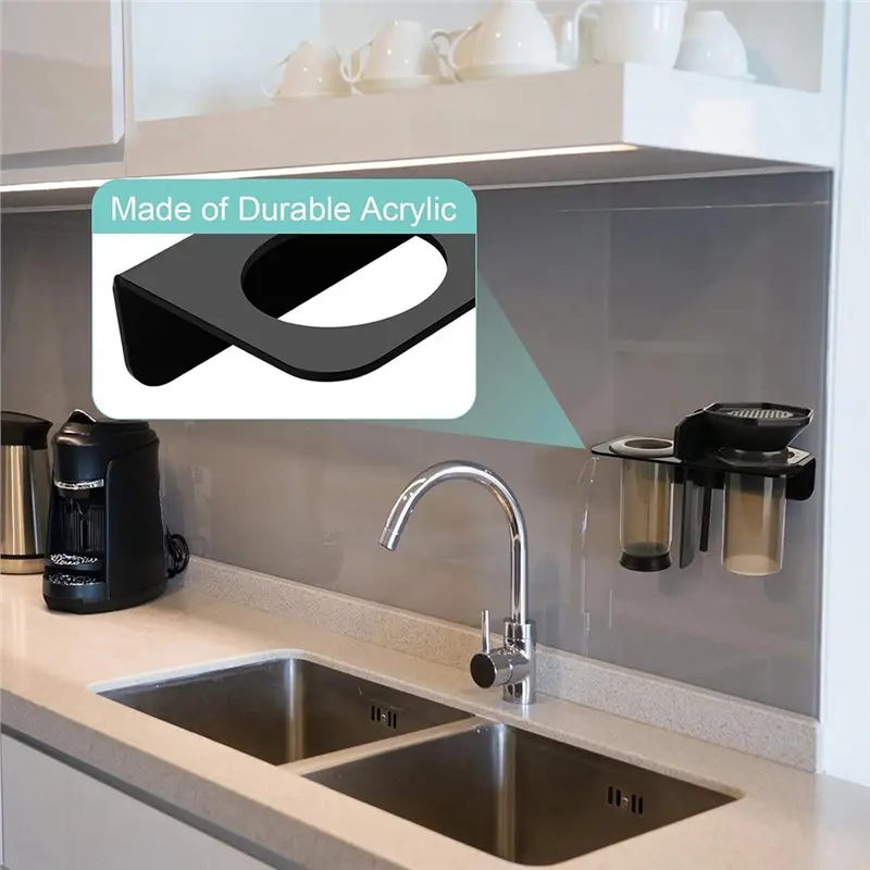 B97A-Coffee Press Holder Wall-Mounted For Aeropress,For All-In-One French Press,Easy To Clean, Keeps Coffee Set Organized