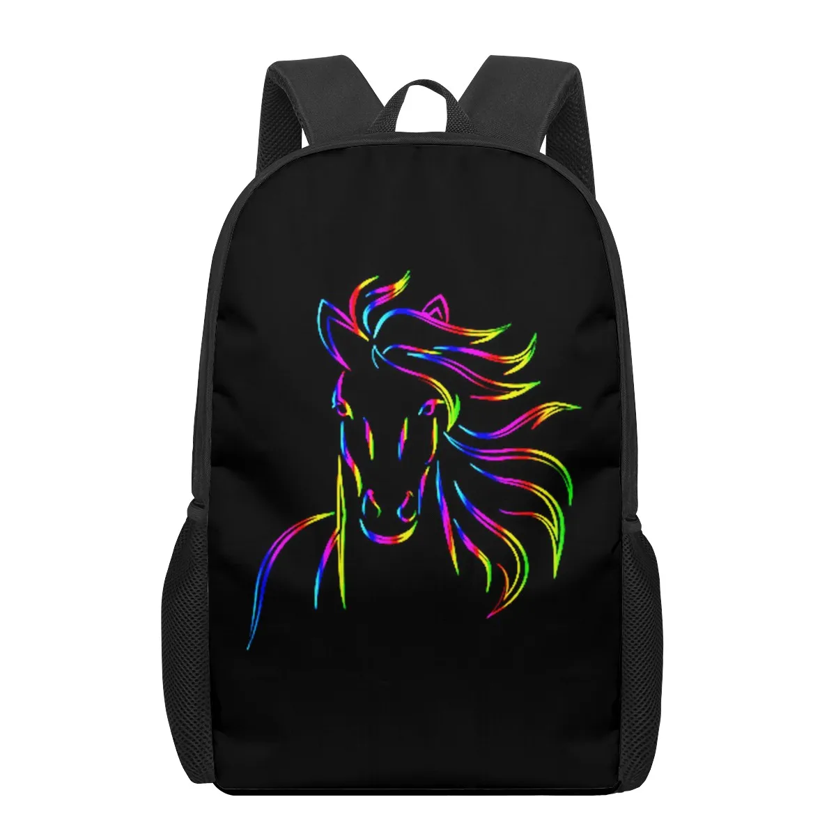 Cavalo padrão 3d saco de escola para crianças meninas meninos sacos de livro casuais crianças mochila meninos meninas mochilas grande capacidade