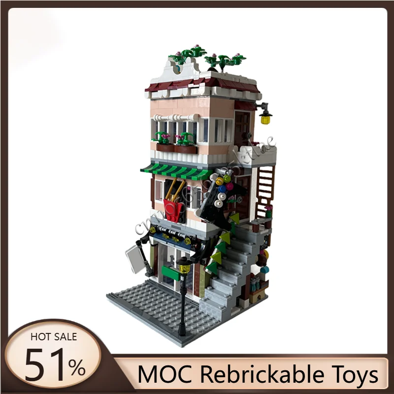 

921 шт. MOC магазин лапши и аркада модульная альтернативная сборка архитектурная модель дисплей игрушки для детей сборка подарок на день рождения