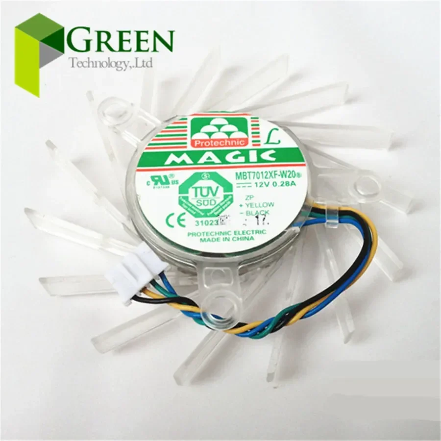 Original MAGIC MBT7012XF-W20 12V 0.28A 4Wire 36*48*52MM For NVIDIA 9600GT 9800GT Video Graphics Card Fan Blade