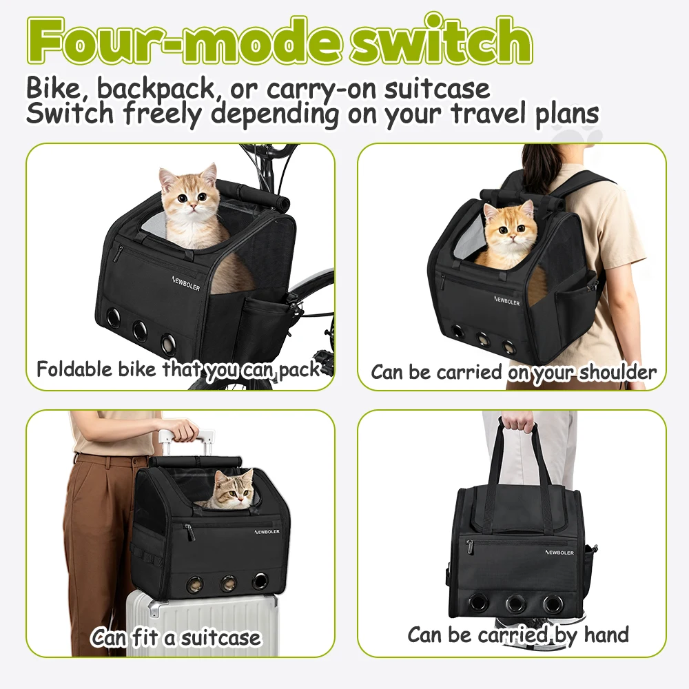 NEWBOLER Brompton Faltfahrrad Haustiertasche Tragetasche Tragbare Fahrrad-Vordertasche Faltbare Outdoor-Reisetasche für Katzen und Hunde – Detail 20