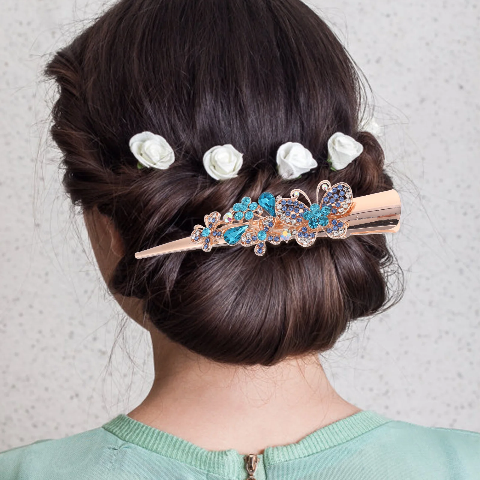 

Horn Hair Rhinestone Purple Women Hairpin Large Size Women Accessories Party Stage Daily Vintage Barrettes Hairpins