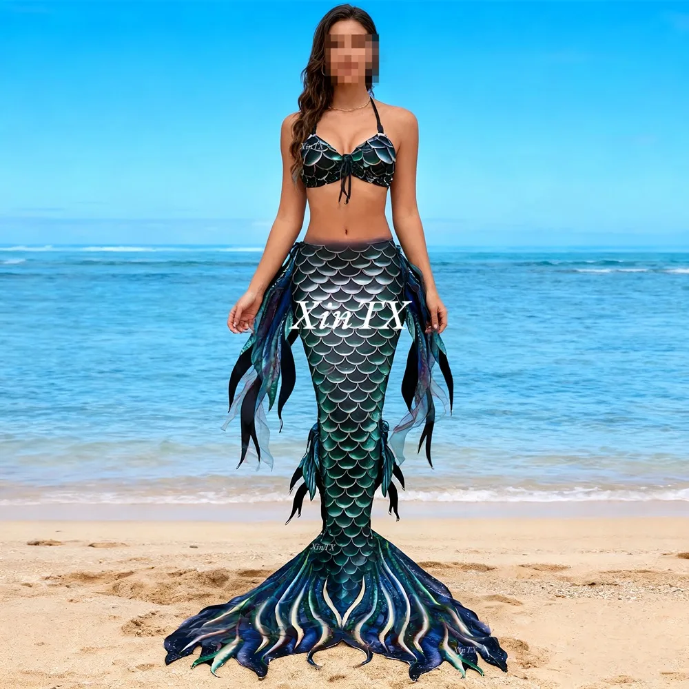 Big mermaid tail mermaid cosplay skin Custom woman in bikini high-quality fabric aquarium performance