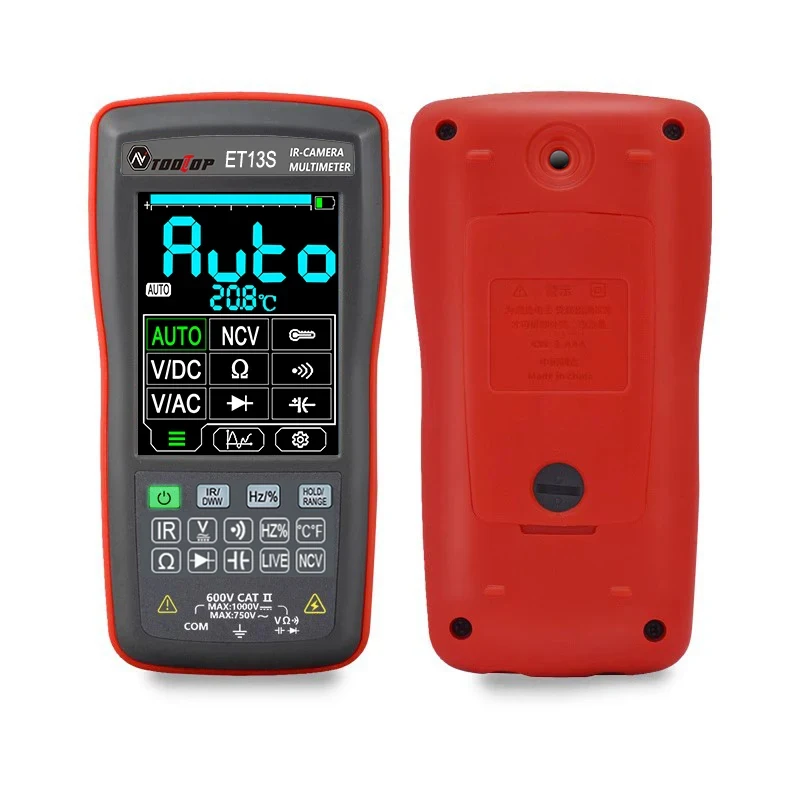 Ulepszony multimetr termowizyjny TOOLTOP ET13S 9999 zliczeń Aparat termograficzny Analiza PC -20 ℃ ~+550 ℃ Detektor ogrzewania podłogowego