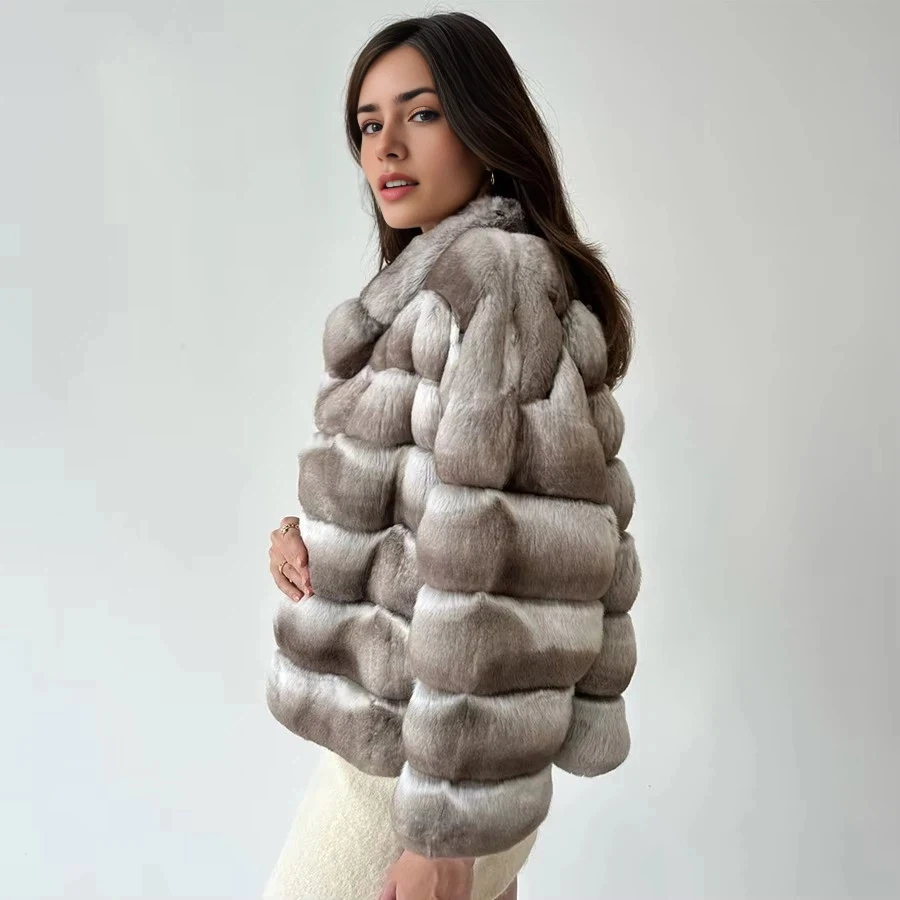 Jaquetas de pele de inverno mulheres casaco curto de pele de coelho natural 2024 venda quente novas roupas de pele real para mulher