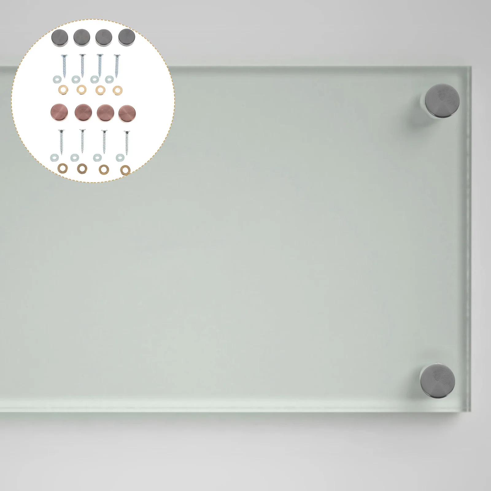 

8Sets Stainless Steel Decorative Nails Mirror Screw Covers Polished Finish Easy Install Glass Signs Acrylic Panels