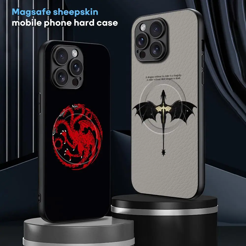 حافظة لهاتف آيفون 16 15 14 13 12 11 Plus Pro Max الفاخرة الراقية من جلد الغنم Magsafe