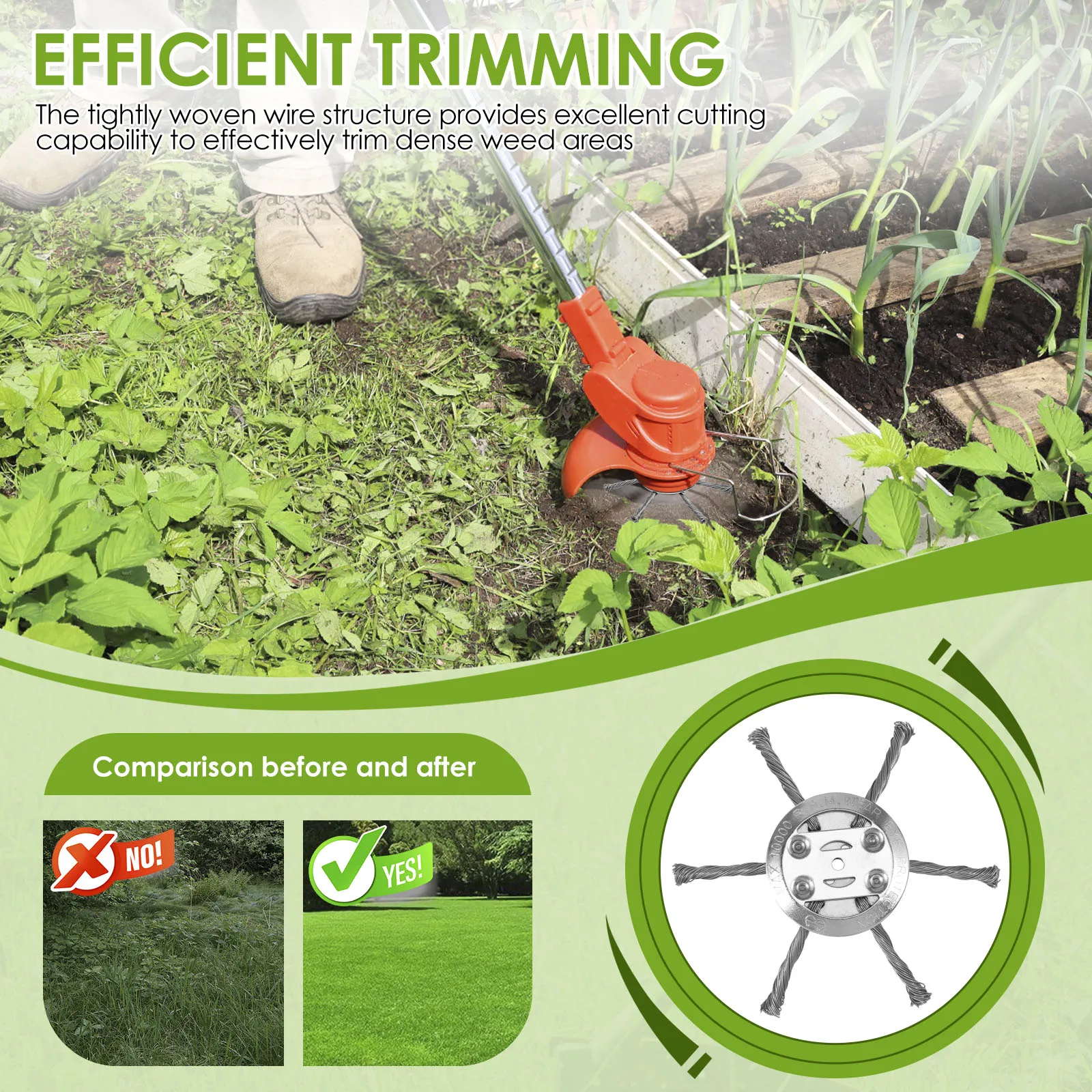 4Pcs 6 Inch Weed Brush Head Lawn Mower Blade Grass Cutter Garden Lawn Trimmer Power Weeding Tool Replacement Blades