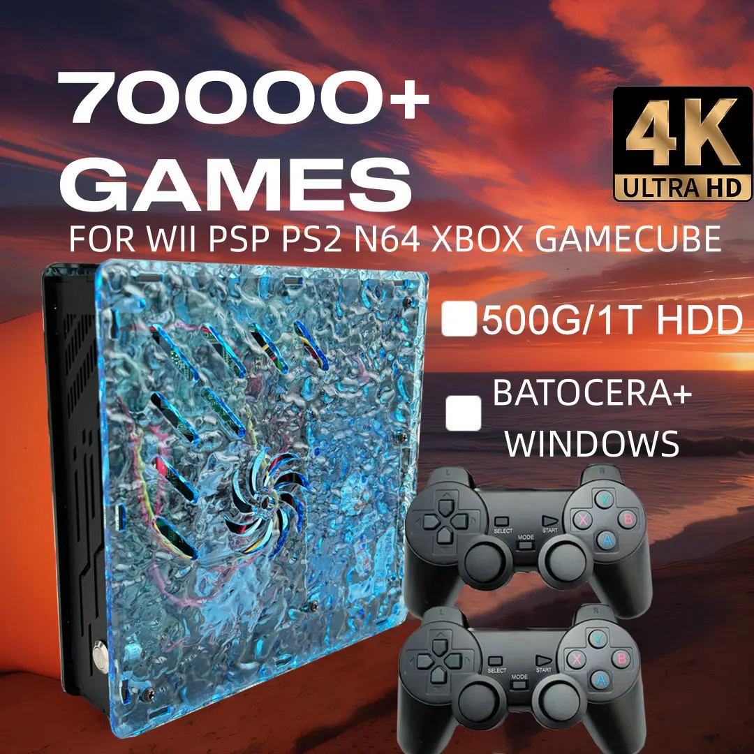 

Новинка 2024 года, игровая консоль в стиле ретро X10 с 70000 играми, 60 эмуляторов для PS2/N64/GAMECUBE/XBOX с геймпадом, детская подарочная игровая коробка