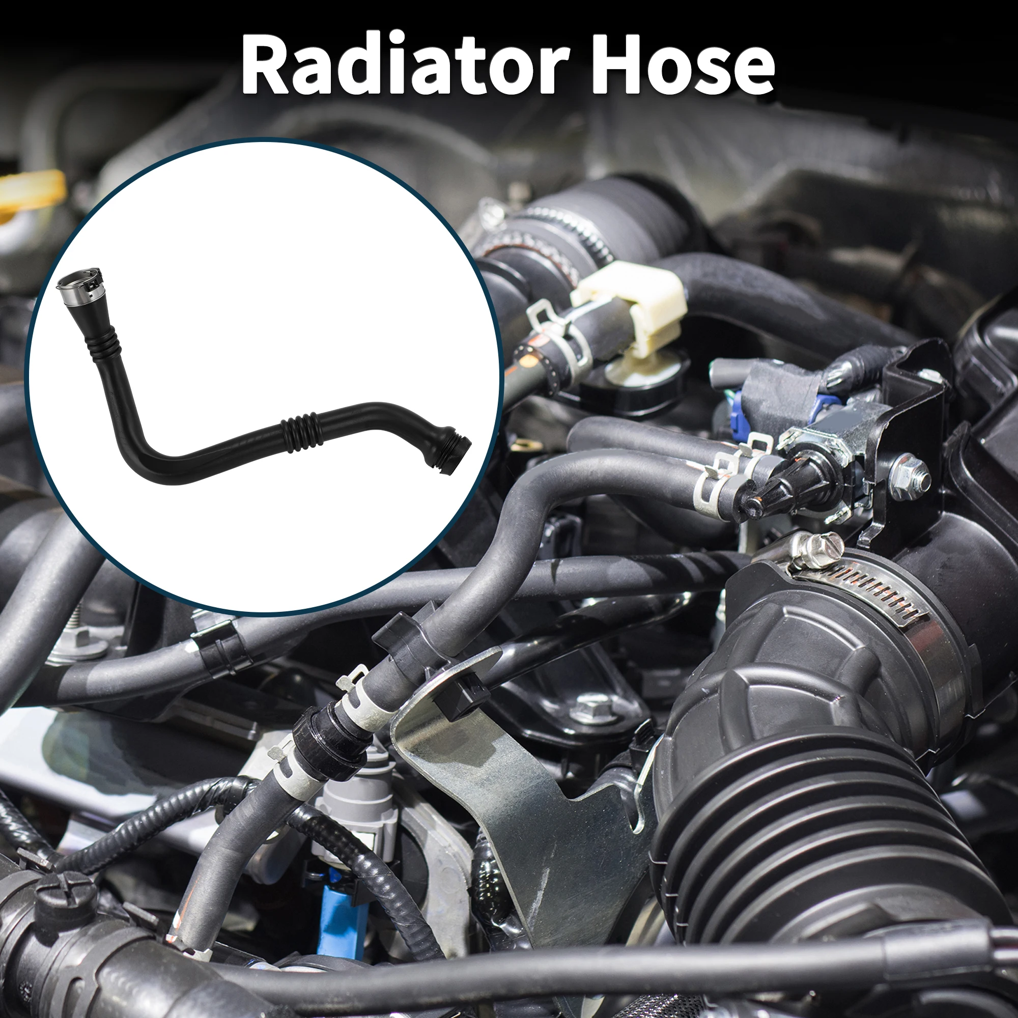 UXCELL インタークーラーホース ヒーターホース No.80804000 ルノー メガーヌ III 1.9 DCi 09-12 ラバー ブーストエアパイプ ブラック 1個