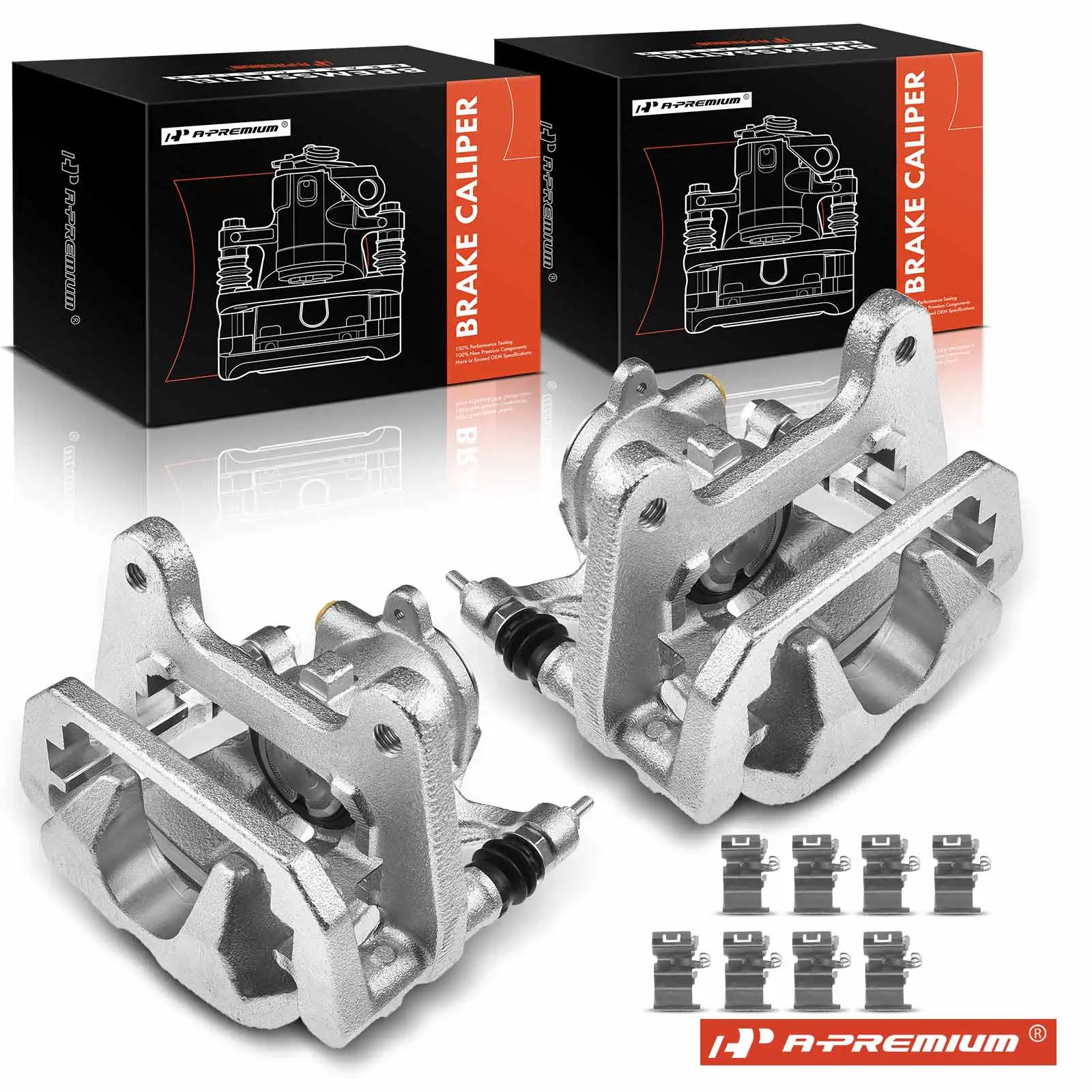 A-Premium Pair Rear Brake Calipers with Bracket & Metal Piston for Jeep Cherokee 2014-2021