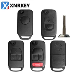 Xnrkey flip dobrável remoto caso escudo da chave do carro para mercedes benz w168 w124 w202 w203 a c e ml c cl s sl sel slk e113 hu64 lâmina