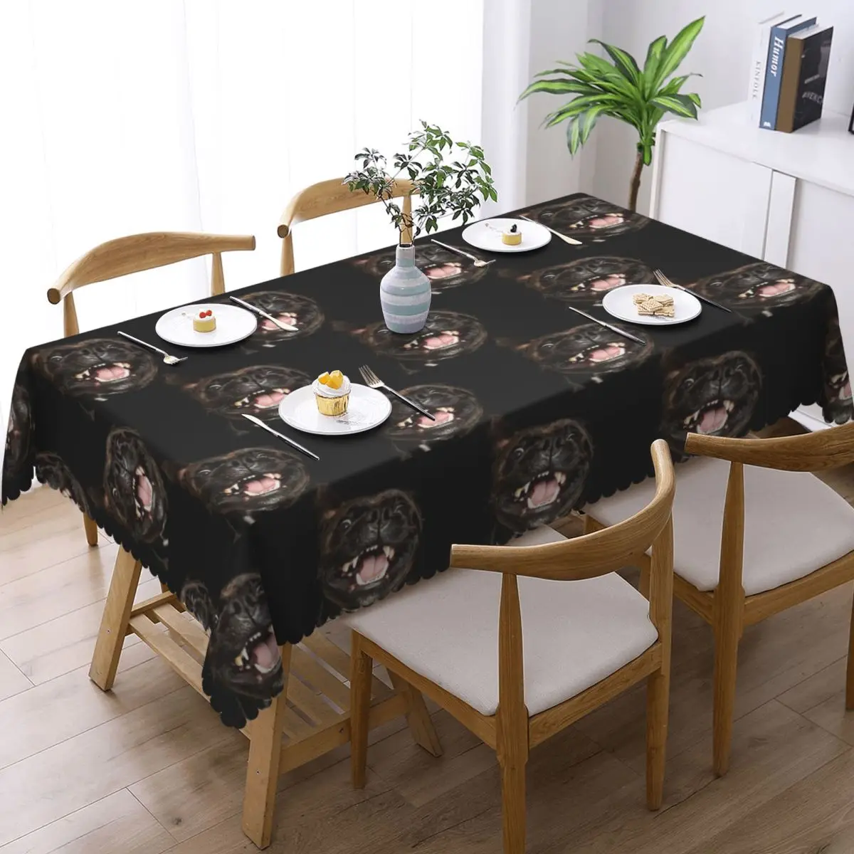 Staffordshire Bull Terrier Custom Rectangular Tablecloth Oilproof Table Cover for Festival Party Decorations Table Cloth