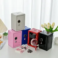 Mini Metal Safe Car Safe Key Insurance Cabinet Desktop Decoration Piggy Bank Small Household Insurance Box Vertical 3