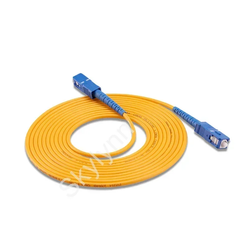 10 peças 10m sc/UPC-SC/upc monomodo g652d 3.0mm 9/125 cabo de remendo de fibra óptica lszh revestimento amarelo personalizável 1m 2m 3m 5m 10m