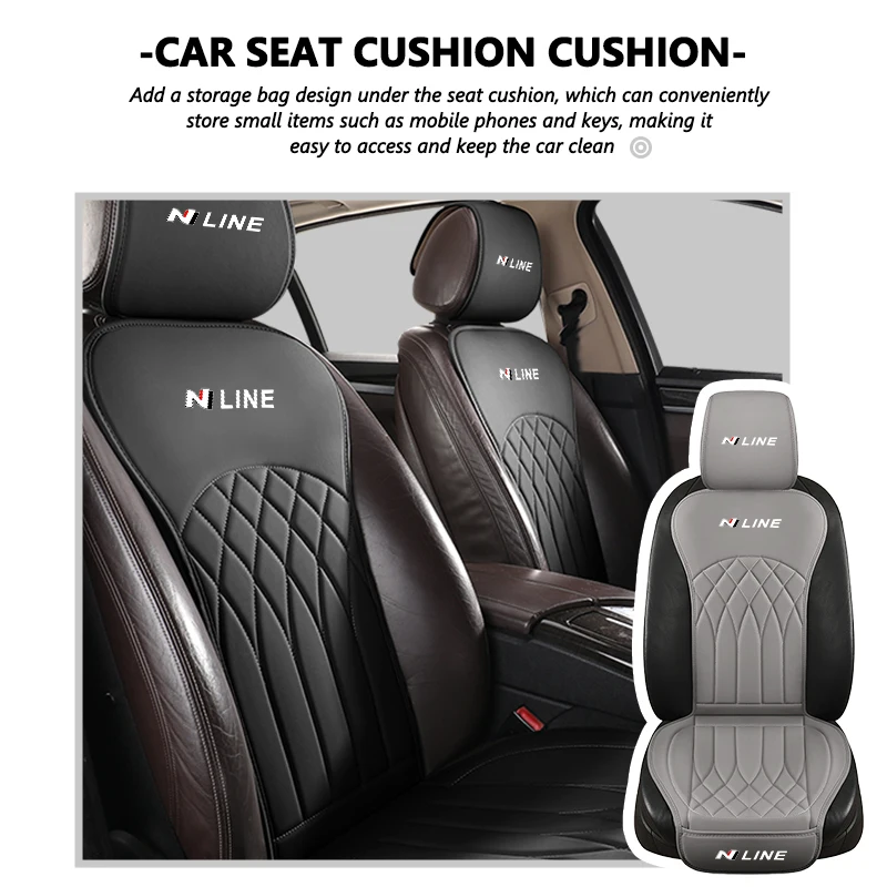 Ensemble de housses de siège de voiture universelles pour Hyundai, protection en cuir PU, N Line i20 i30 Sonata Tucson Azera Elantra