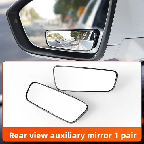Imagen 2 del producto Espejo retrovisor auxiliar para coche, espejo auxiliar de marcha atrás ajustable de 360 grados, espejo de punto ciego curvo Rectangular, 2 uds.