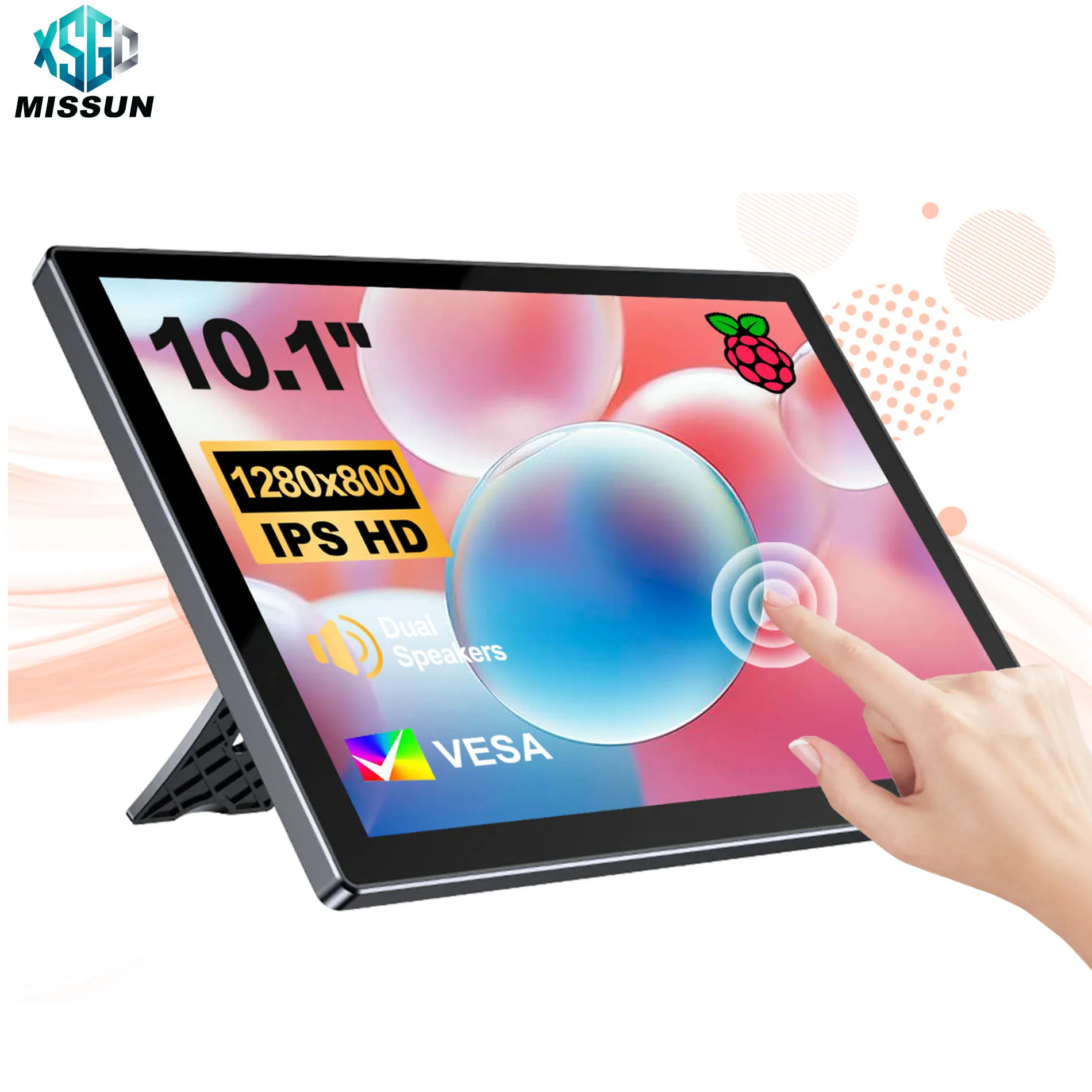 Monitor Touchscreen HOWENS de 10.1 polegadas para Raspberry Pi, LCD 1920x1200 16:9 60Hz, Display Industrial para Raspberry Pi 5 4 3, Ideal para Jogos Python