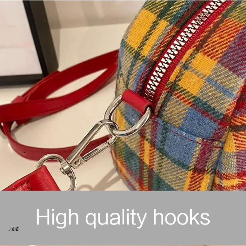 D0UD Seashells Crossbody Bag for Women All-matching Shoulder Bag Plaids Bag