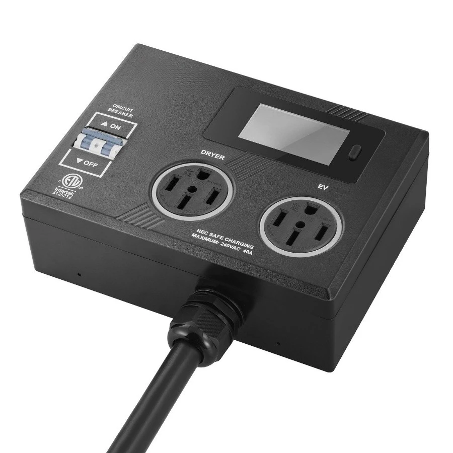 

NEMA Splitter for Dryer and EV, 3-Color LED Indicator, 240V Smart Power Distribution, With NEMA 14-50 Plug, Two NEMA 14-50