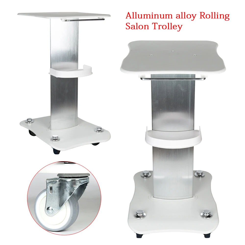 Carro rodante de aleación de aluminio, carro estable y firme de 40KG, almacenamiento de mano de obra para salón de belleza, color blanco